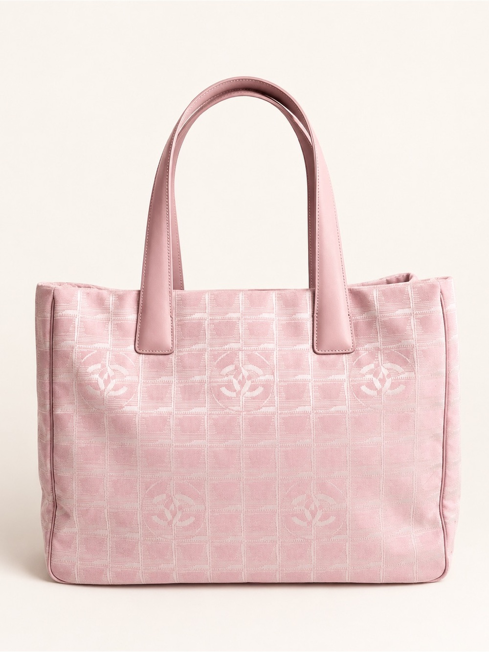 CHANEL pink CC logo Travel Tote